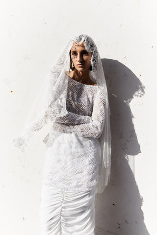 Théoro Lilly Skirt styled with the Moss mini dress at Mae Bridal, bridal skirt, chiffon bridal skirt, bridal separates