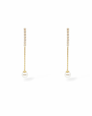 Victoria Crystal and Pearl Drop Earrings