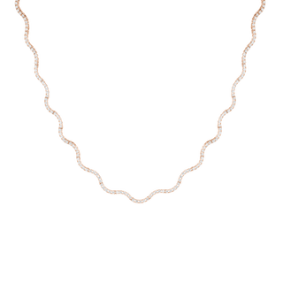 Lab Grown Diamond Wave Tennis Necklace