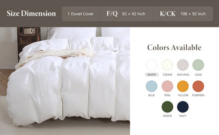 100% Linen Duvet Cover - White Duvet Cover Only