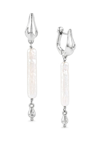 Artemis Pearl Huggies Sterling Silver
