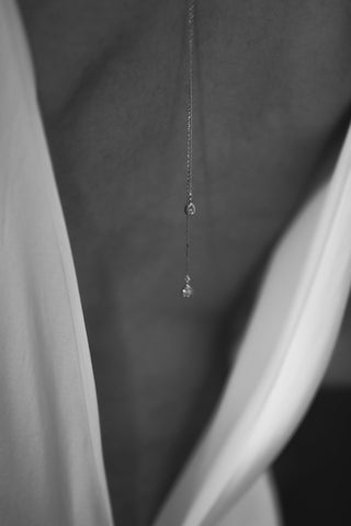 Bezel Crystal Lariat Necklace