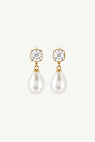 Bezel x Pearl Hoop Drops