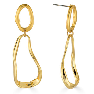 Gold Organic Shape Earrings