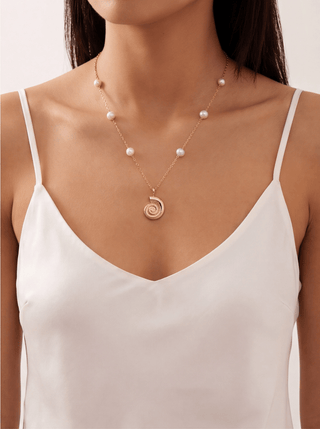 Spiral Shell Pearl Necklace