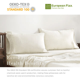 Pure French Linen Pillowcases (Set of 2) - Cream White