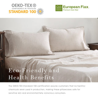100% Pure French Linen Pillowcases (Set of 2) - Natural Linen
