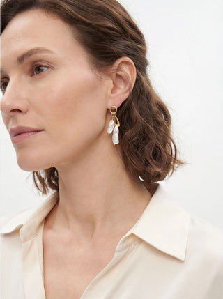Baroque Pearl Cluster Drop Earrings