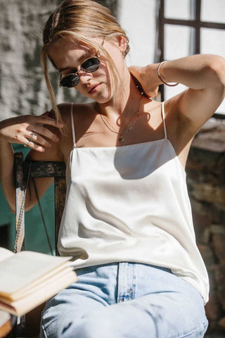 Corinne Silk Camisole | Ivory White