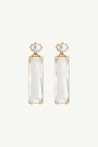 Baguette Glass Drop Earrings
