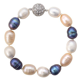 Baroque Pearl Bracelet with Crystal Clasp