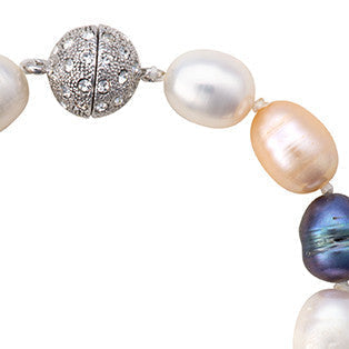 Baroque Pearl Bracelet with Crystal Clasp