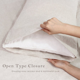 100% Pure French Linen Pillowcases (Set of 2) - Natural Linen