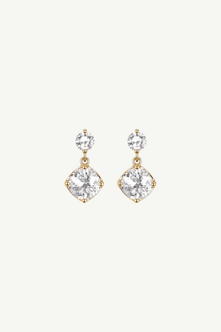 Micro Crystal Double Drop Earrings