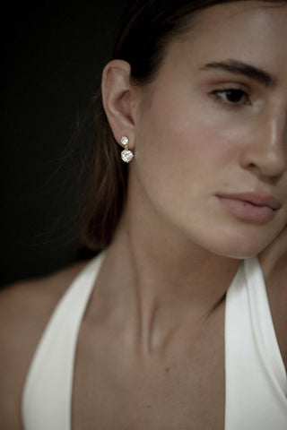 Micro Crystal Double Drop Earrings