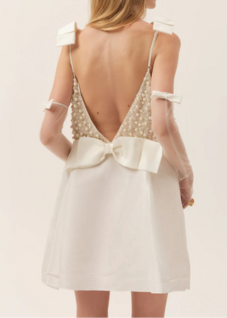 Pearly Bow Mini Dress