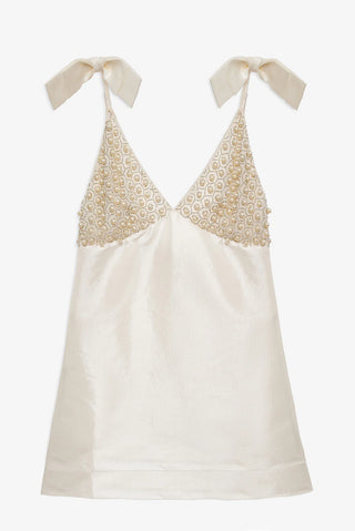 Pearly Bow Mini Dress