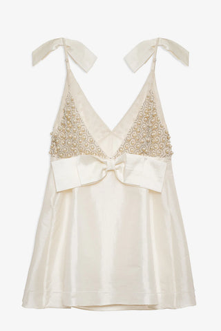 Pearly Bow Mini Dress