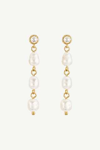 Stacked Pearl Tier Drop Earrings