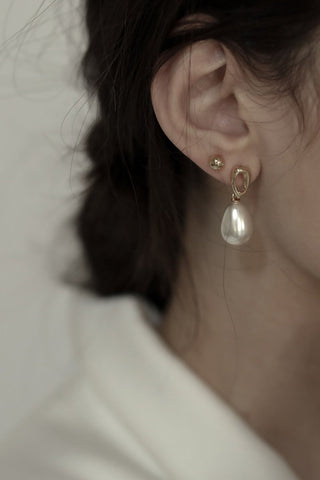 Gilded Pearl Drop Earrings