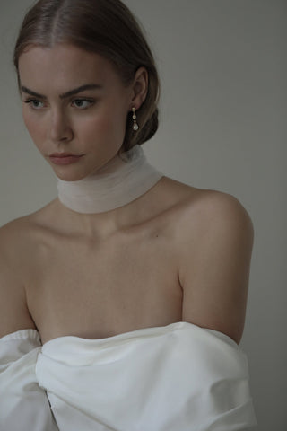 Sculptural Tier Pearl Drop Earrings