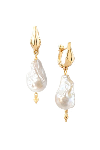 Naya Baroque Pearl Earrings Gold