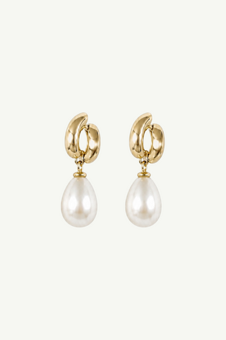 Double Orb Pearl Drop Earrings