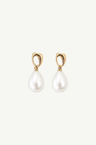 Gilded Pearl Drop Earrings
