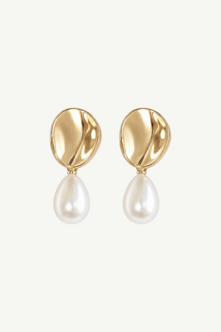 Sculptural Pearl Drop Earrings
