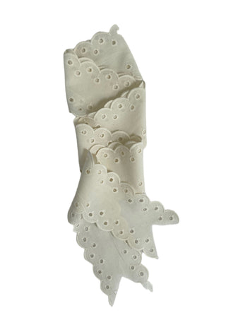 Clematis Bucket Hat - Antique Eyelet Scallop Lace Short Ribbon