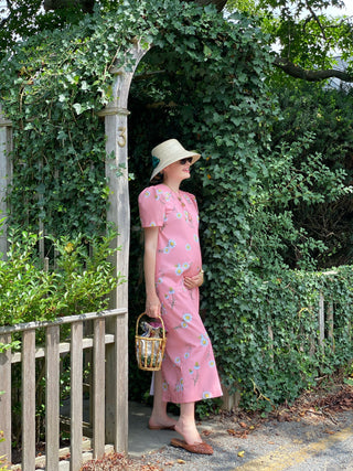 Clematis Bucket Hat - Antique Eyelet Scallop Lace Short Ribbon