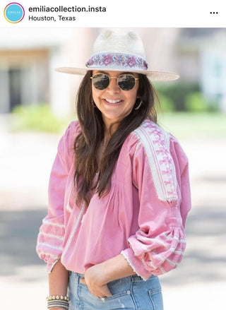 Zinnia Sun Hat - Wide & Short Lace Eyelet Ribbon
