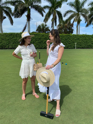Zinnia Sun Hat - Wide & Short Lace Eyelet Ribbon