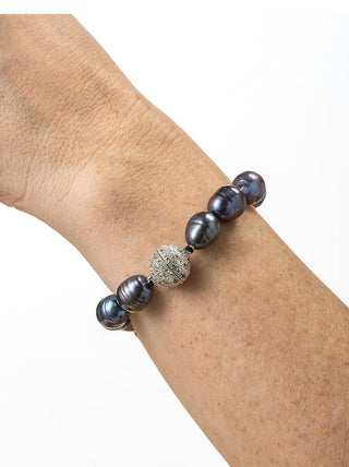 Baroque Pearl Bracelet with Crystal Clasp