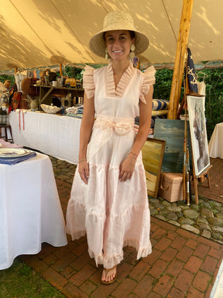 Clematis Bucket Hat - Antique Eyelet Scallop Lace Short Ribbon