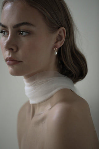 Gilded Micro Pearl Drop Earrings