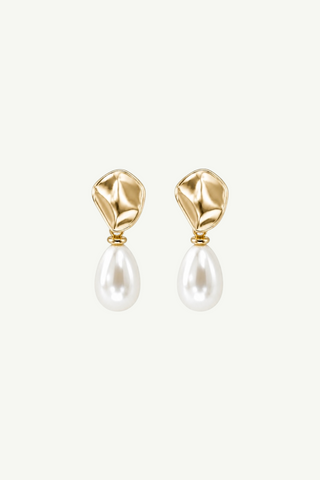 Sculptural Mini Pearl Drop Earrings