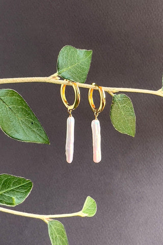 Nora Pearl Huggies 18k On Sterling
