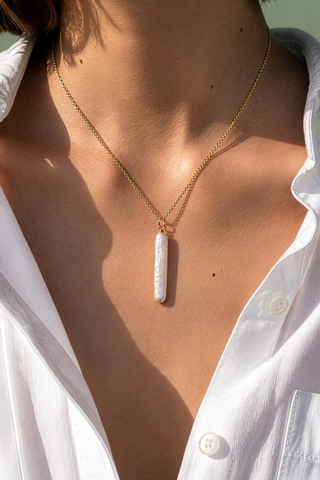 Nora Pearl Necklace 18k On Sterling