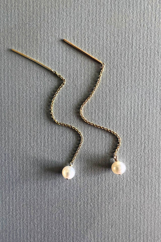 Paloma Pearl Threaders 18k On Sterling