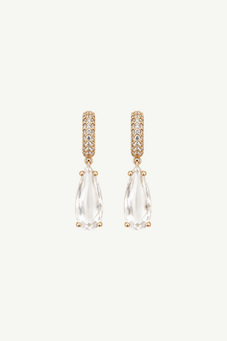 Pave Dewdrop Hoop Earrings