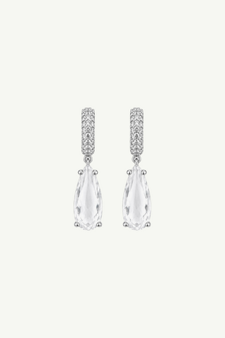 Pave Dewdrop Hoop Earrings