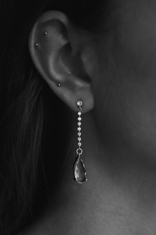 Pave Stem Crystal Drop Earrings