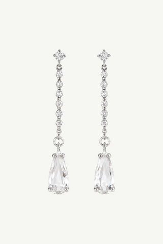 Pave Stem Crystal Drop Earrings