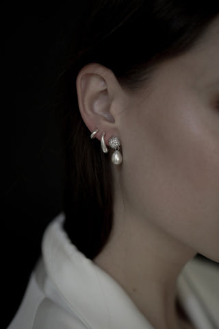 Pave Mini Pearl Drop