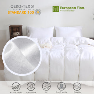 100% Linen Duvet Cover - White Duvet Cover Only