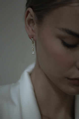 Rhinestone Cluster Drop Earrings