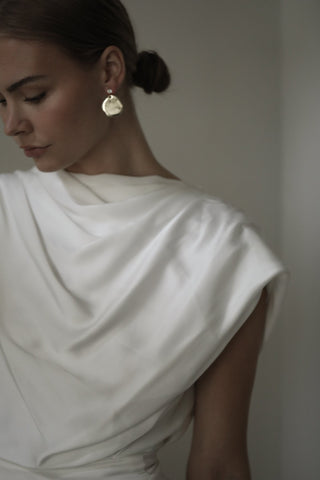 Sculptural Glimmer Drop Earrings