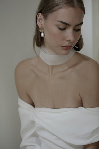 Sculptural Pearl Drop Earrings