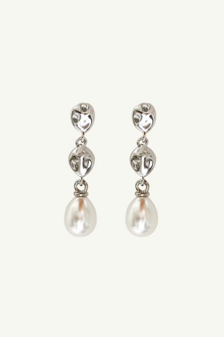 Sculptural Tier Pearl Drop Earrings